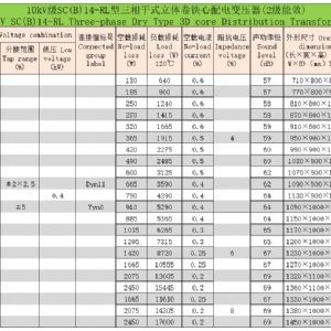 環氧樹脂澆注立體卷鐵心三相干式配電變壓器